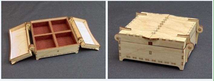 فایل آماده برش لیزری جعبه چندمنظوره چوبی