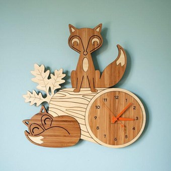 🦊 فایل آماده برش لیزری ساعت دیواری فانتزی روباه